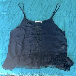 Paradise Lace Ruffle Crop Top Size L NWOT
